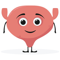 Cartoon bladder human body organ character. Vector healthy urinary system personage with cute smiling face. Happy anatomical organ for urination, medicine and health care for kids