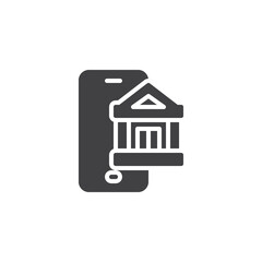 Mobile banking vector icon
