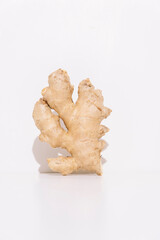 Closeup of a ginger root with white background