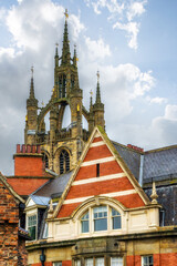 Fototapeta premium Cathedral spire of St Nicholas church in centre of Newcastle