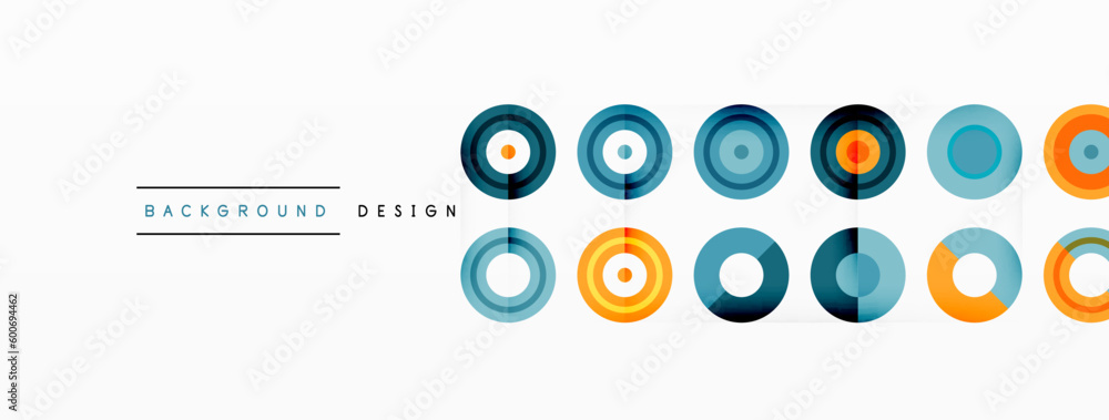 Poster abstract background with circle symmetric grid composition. circle pattern creating sense of movemen