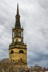 Fototapeta na wymiar Steeple of All Saints Church, Newcastle, UK
