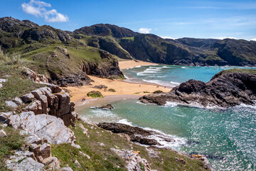 The Murder Hole beach, officially called Boyeeghether Bay in County Donegal, Ireland