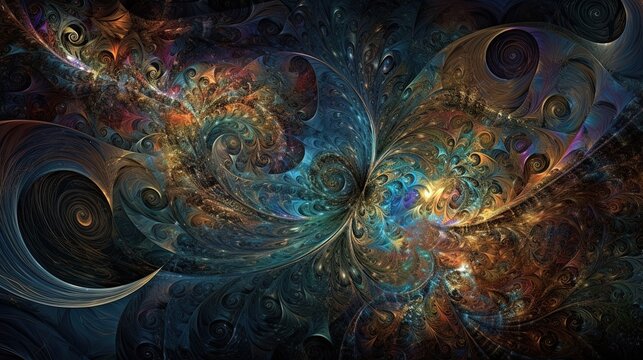 An abstract and surreal cosmic maelstrom poster generative ai