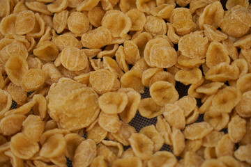 A closeup shot of a orecchiette pasta