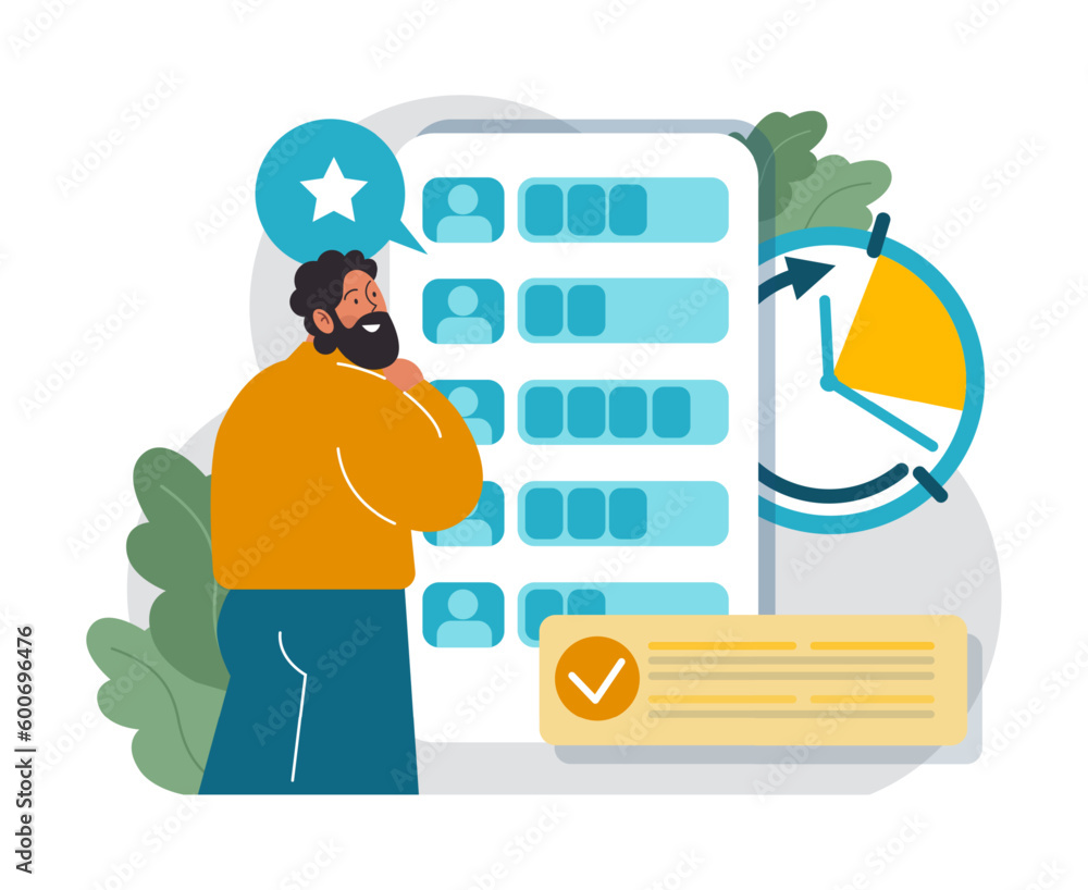 Poster tasking. setting and following schedule. time optimization of office