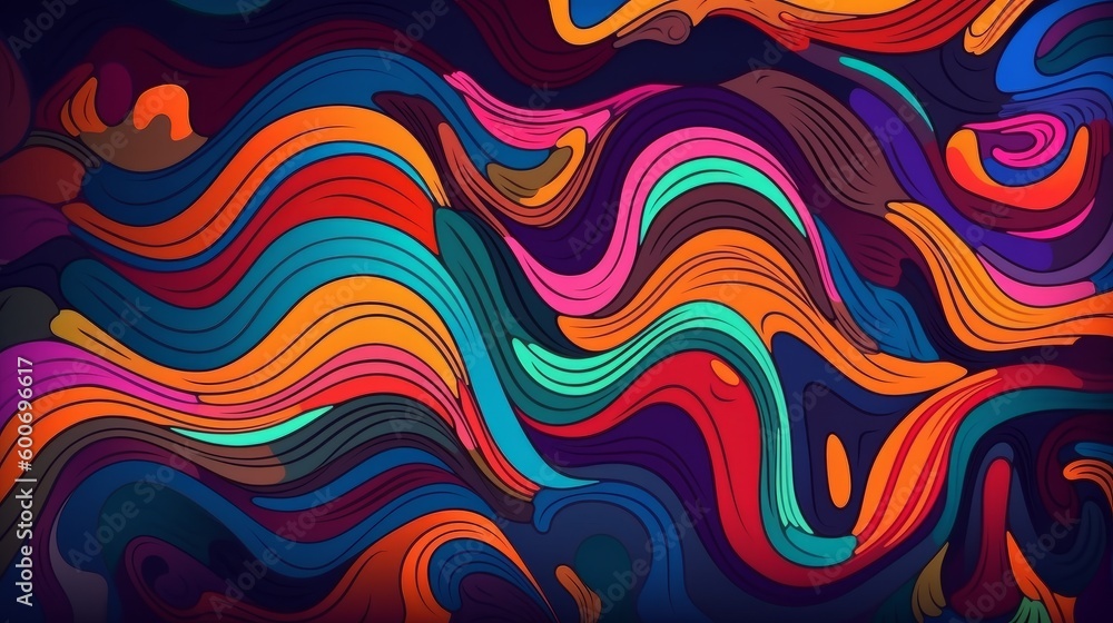 Aufkleber psychedelic abstract pattern, background. ai generative.