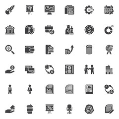 Business and finance vector icons set
