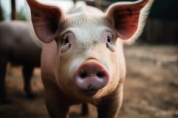 Pig face closeup. Generate Ai