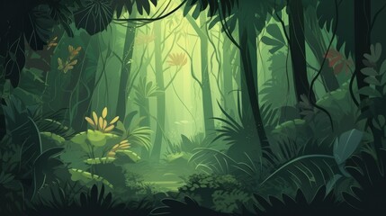 Rain forest background. AI generative.