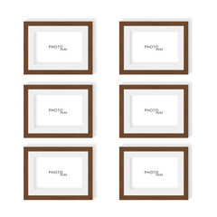 Groups of wooden frames texture template vector design, wooden texture realistic frame for art of wall mock up vector illustration Elements