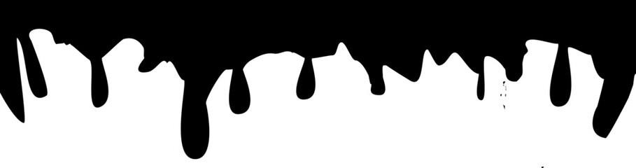 Black ink, ink smears, stains, blots, brushes, lines, rough. Black brush strokes, elements of artistic design. Vector illustration. Isolated on transparent background.