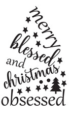 Obraz premium merry blessed christmas obsessed