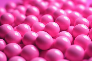 A close up of a pink candy with the word pink on it AI generation
