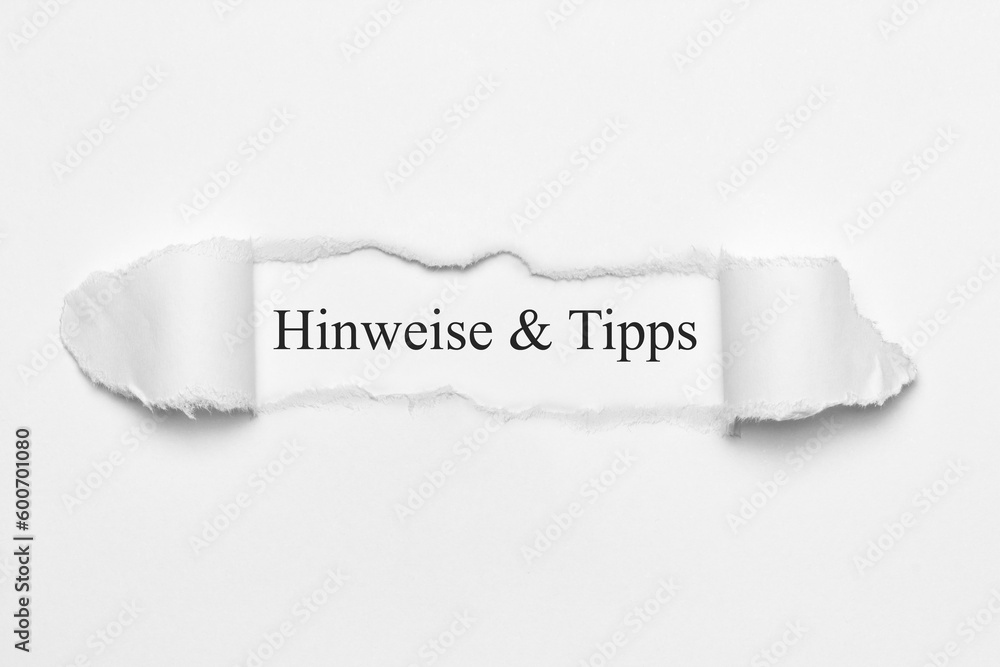 Poster Hinweise & Tipps	