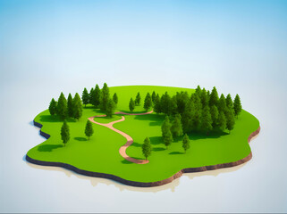 isometric nature and landscape. High quality photo