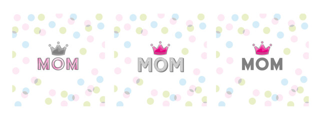 Fototapeta na wymiar mother's day crowned mother lettering design