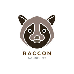 mascot logo head raccon simple