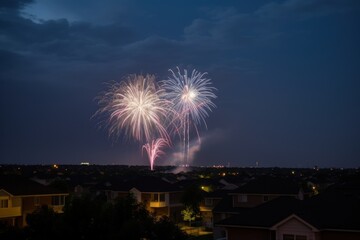 USA: Proudly Celebrating Our  Annual 4th of July with Red, White, and Blue Across the Nation. generative ai illustration of the American Independence Day