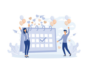 Marketing campaign, workflow planning and time management, Business funding, money investing cliparts set. PR, events, sponsoring, flat vector modern illustration