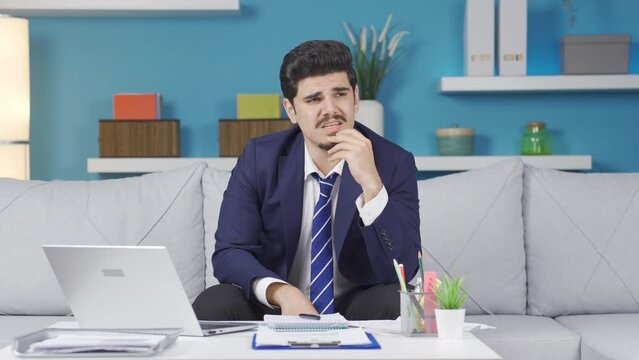 Self-blame businessman praying for his recovery.