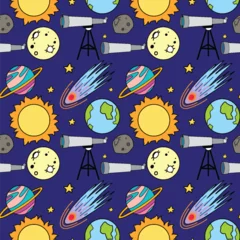 Fotobehang Kinderen Astronomy Objects and Icons Vector Set
