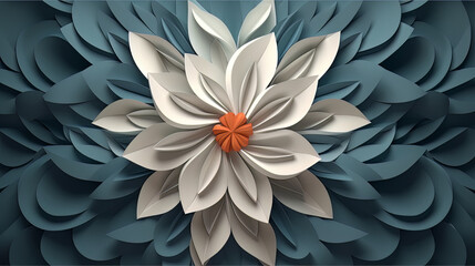 Paper folded and cut flowers. Created using generative Ai