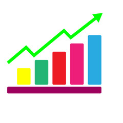 business graph with arrow