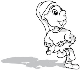 Drawing of a Cute Leprechaun Dancing on the Ground