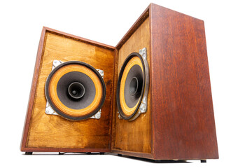 Two vintage speakers with full range drivers