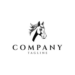 Horse head logo design vector illustration