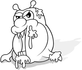 Drawing of a Garbage Monster with Slime on his Body