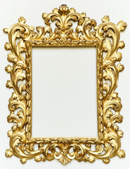 antique frame decorated with gold leaf.