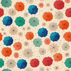 Naklejka premium Parasol Summer Umbrella Colorful Seamless Pattern Texture Generative AI