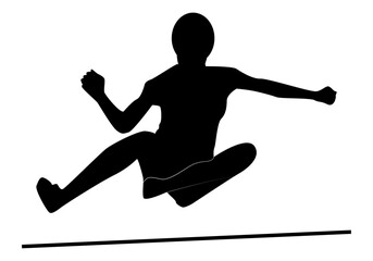 Icono negro de salto de altura de una deportista