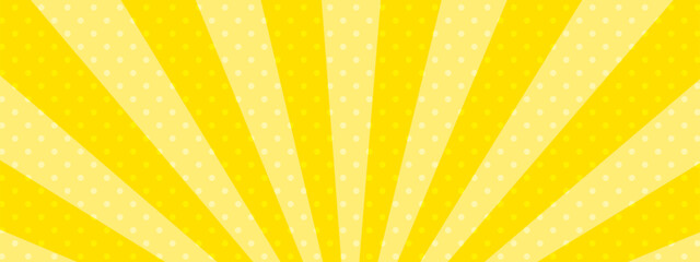 かわいいポップなドットの集中線　横　横長  ワイド