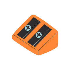 Fototapeta premium Pencil sharpener isolated on white background. Education, stationery concept. Vector illustration.