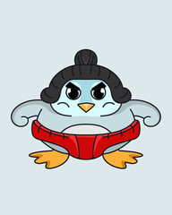 Illustration Graphic Of Sumo Pinguin Good For Mascot and Character