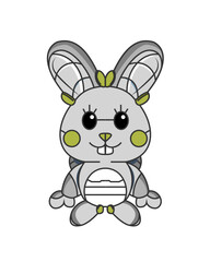 Illustration Graphic Of Rabbit Robot Good For Mascot and Character Game