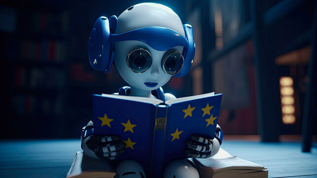 AI Act, studied by a robot child
