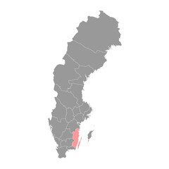 Kalmar county map, province of Sweden. Vector illustration.