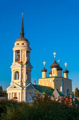 Voronezh, Russia, October 3, 2022: Assumption Admiralty Church in autumn near the embankment
