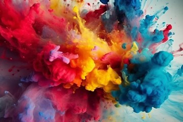 Fototapeta na wymiar splash splatter watercolor texture colour ink abstract colourful explosion paint. Generative AI.