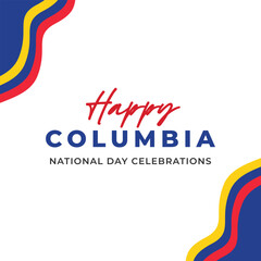 Columbia waving flag banner design template. Design for national day celebrations 