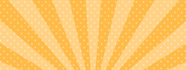 かわいいポップなドットの集中線　横　横長  ワイド