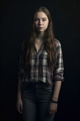 teenage girl portrait weary