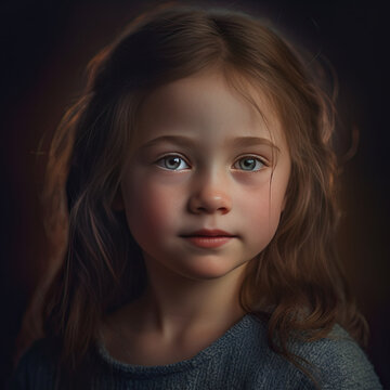 innocent girl a little sad or worried