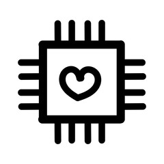 Artificial Intelligence AI Heart icon