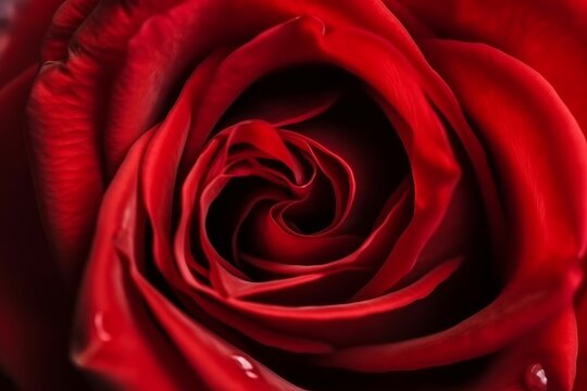 Red rose shape heart closeup. Generate Ai