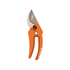 Secateurs pruner icon. Pruning shears, garden hand pruners, scissors. Flat vector illustration isolated on white background